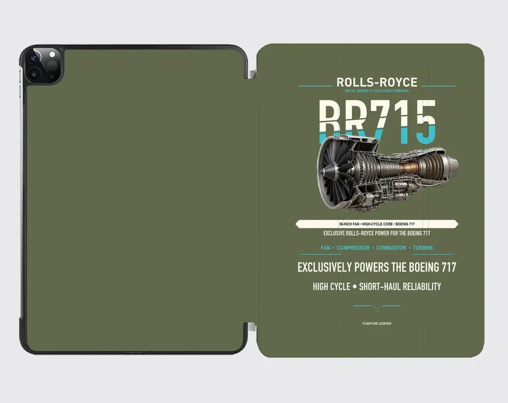 BR715 design on green army ipad tablet case