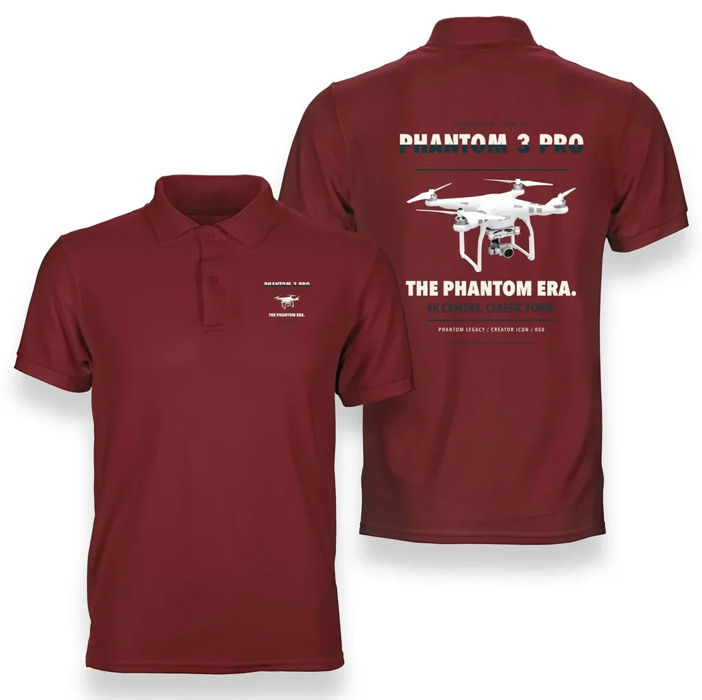 DJI Phantom 3 Professional design on red polo