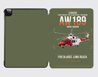 Thumbnail for Leonardo AW189 design on green army ipad tablet case