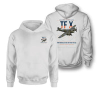 Thumbnail for Bristol Beaufighter TF X design on white double-side hoodie, double-side print