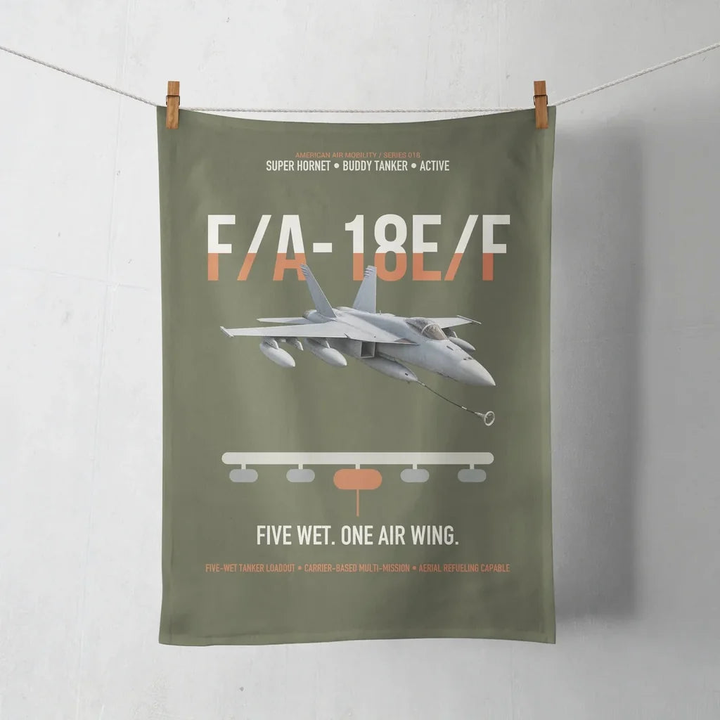 F A-18E F Buddy Tanker design on green army towel