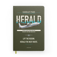 Thumbnail for Handley Page HPR.7 Dart Herald design on green army notebook