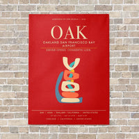 Thumbnail for Oakland San Francisco Bay Airport OAK - Canvas Framed - Red
