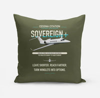 Thumbnail for Cessna Citation Sovereign+ design on green army pillow