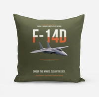 Thumbnail for F-14D Tomcat Sweep The Wings Clear The Sky design on green army pillow