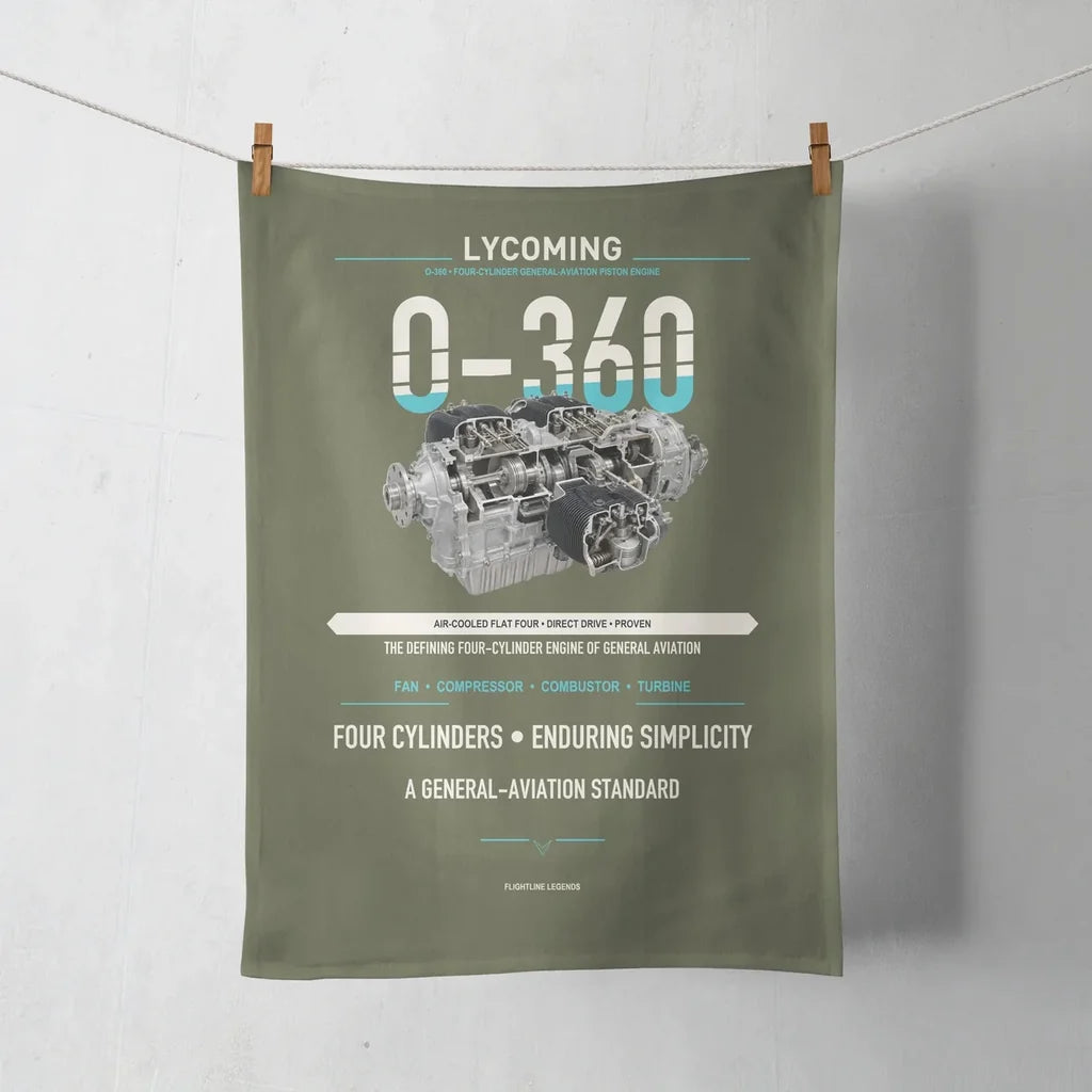 O-360 design on green army towel