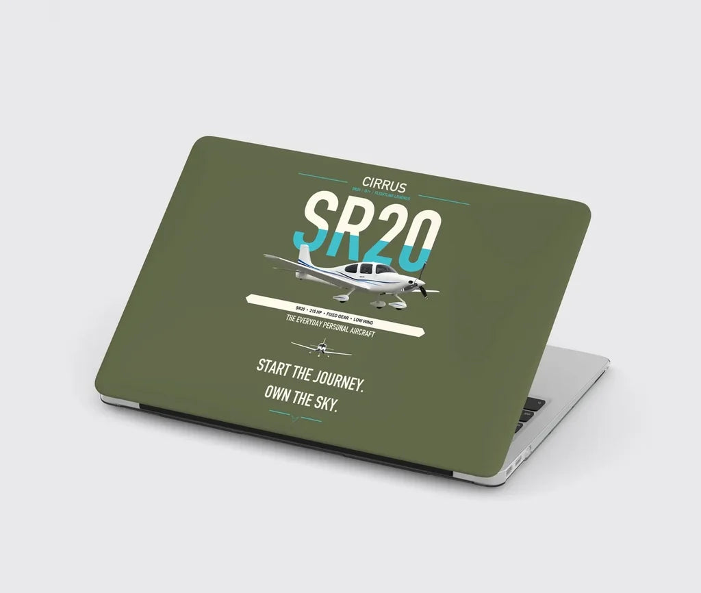 Cirrus SR20 design on green army MacBook case