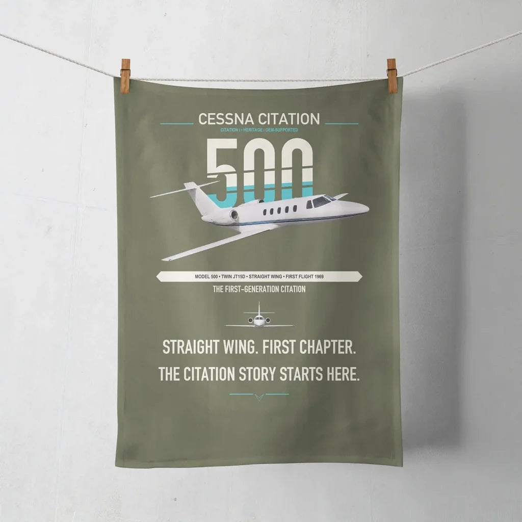 Cessna Citation 500 - Citation I design on green army towel