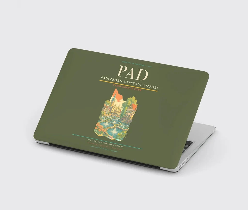 Paderborn Lippstadt Airport (PAD) design on green army MacBook case
