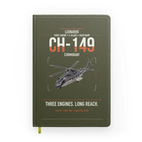 Thumbnail for Leonardo CH-149 Cormorant design on green army notebook
