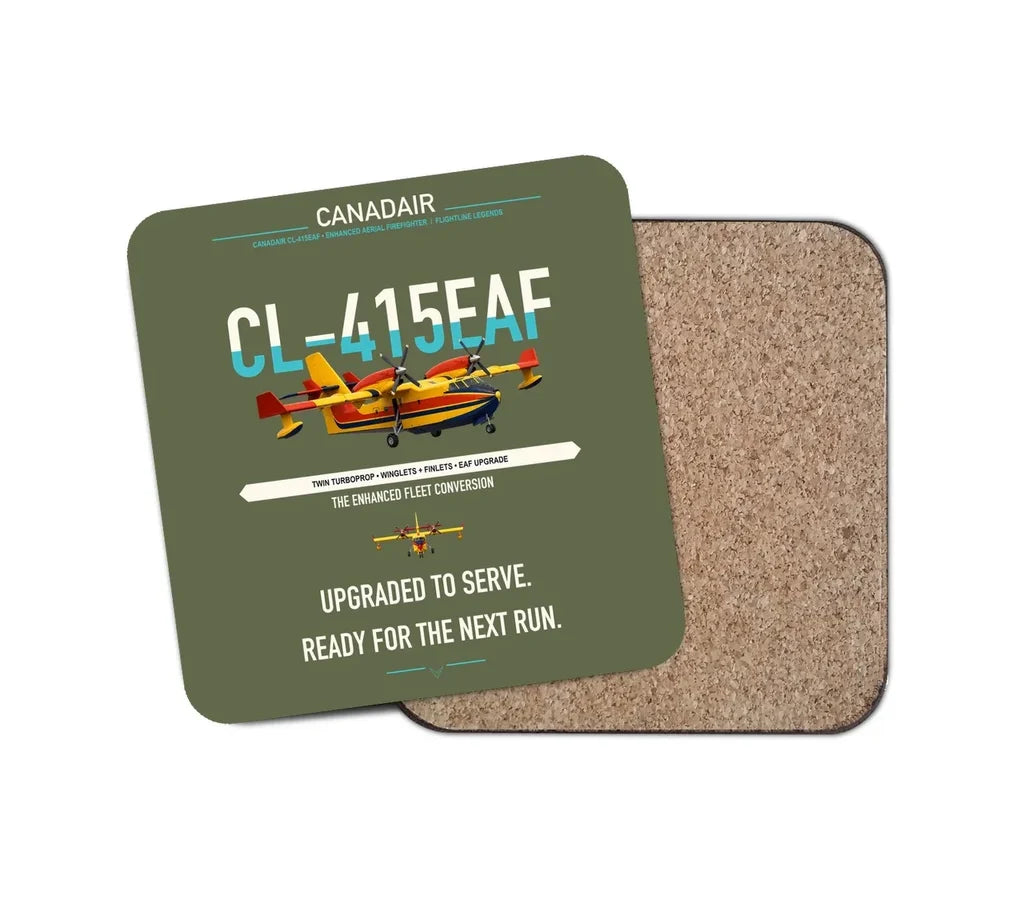 Canadair CL-415EAF design on green army 1 piece coaster