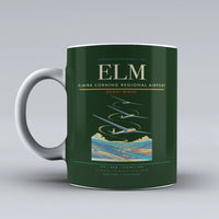 Thumbnail for Elmira Corning Regional Airport (ELM) airport code design on dark green ceramic mug