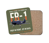 Thumbnail for FR-1 Fireball Prop in Front Jet in Back design on green army 1 piece coaster
