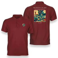 Thumbnail for VINTAGE G4266 - The Morning Oil Drip - Double-Side Polo T-Shirt design on red