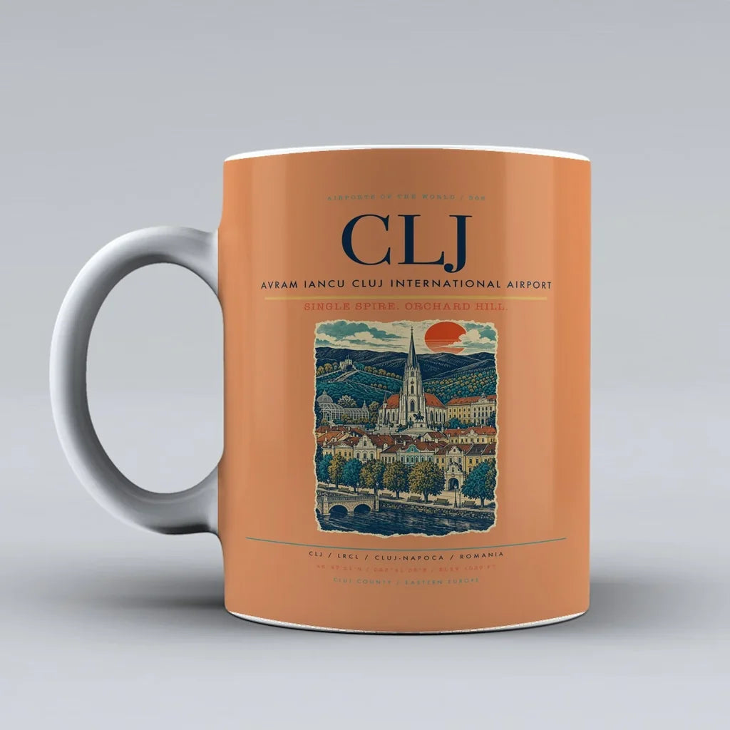 Avram Iancu Cluj International Airport CLJ Mug - Orange