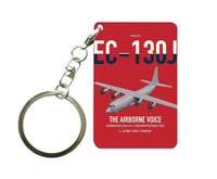 Thumbnail for EC-130J Commando Solo III design on red designed key chain, double-side print