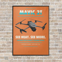 Thumbnail for DJI Mavic 3 Thermal vertical canvas print - framed - orange background