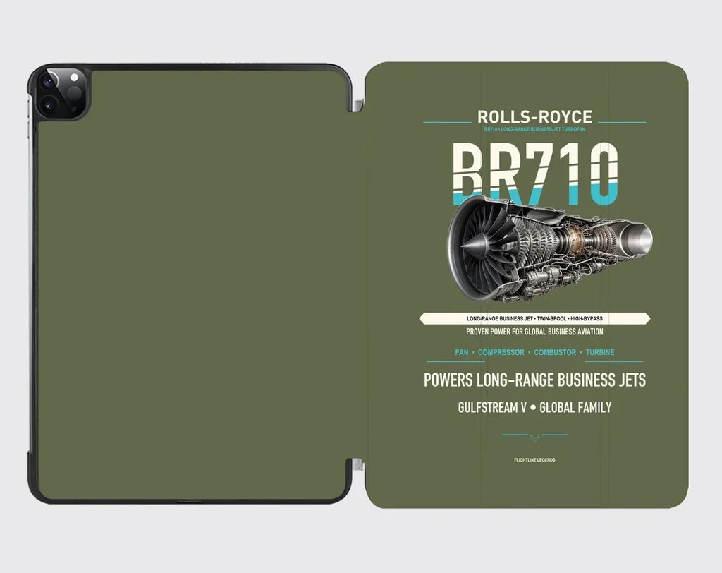BR710 design on green army ipad tablet case