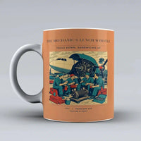 Thumbnail for VINTAGE G4452 - The Mechanic's Lunch Whistle - Ceramic Mug design on orange