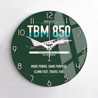 Thumbnail for Socata TBM 850 design on dark green no frame wall clock