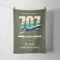 Thumbnail for Boeing 707-320C design on green army towel