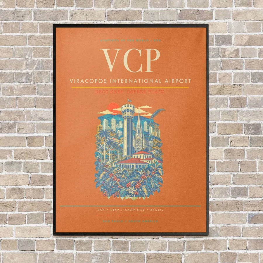 Viracopos International Airport VCP - Canvas Framed - Orange