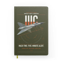 Thumbnail for Dassault Mirage IIIC design on green army notebook