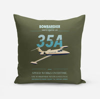 Thumbnail for Bombardier Learjet 35A design on green army pillow