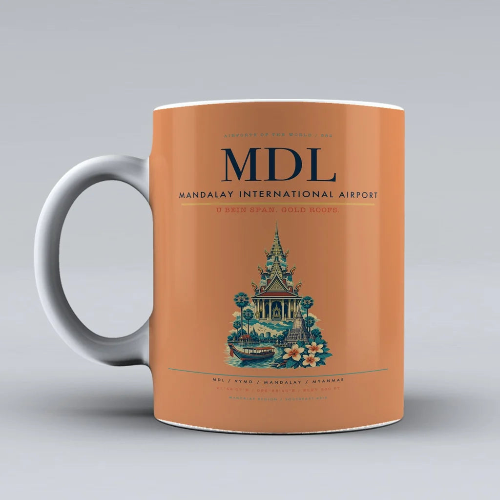 International Airport MDL Mug design on orange mandalay