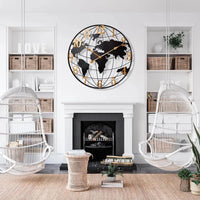 Thumbnail for Large Map Metal Minimalist Round Wall Clock - view 18