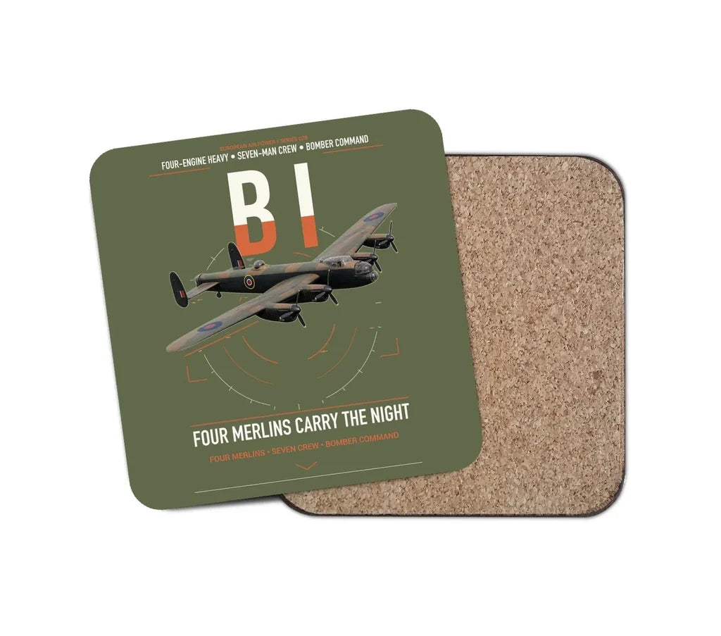 Avro Lancaster B I design on green army 1 piece coaster