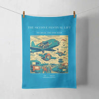 Thumbnail for VINTAGE G4471 - The Skydive Festival Lift - Designed Towels design on turquoise