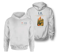 Thumbnail for Lille Airport (LIL) design on white double-side hoodie