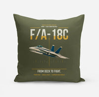 Thumbnail for F-A-18C Hornet design on green army pillow