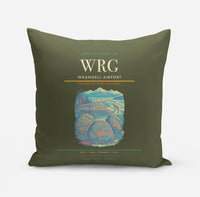 Thumbnail for Wrangell Airport (WRG) design on green army pillow
