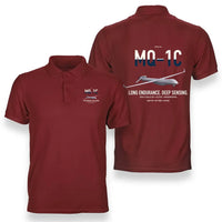 Thumbnail for MQ-1C Gray Eagle ER design on red double-side polo t-shirt, double-side print