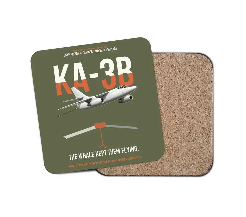 KA-3B Skywarrior design on green army 1 piece coaster