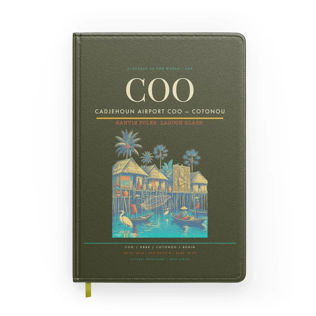 Cadjehoun Airport (COO) design on green army notebook