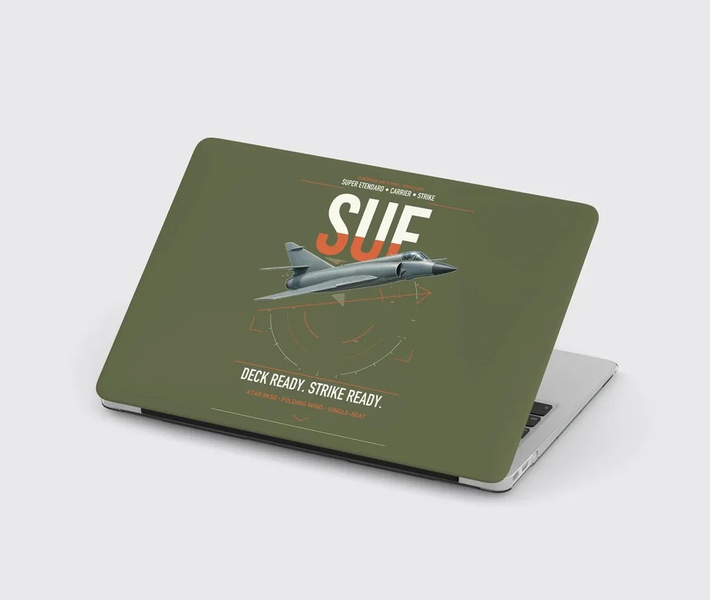 Dassault Super Étendard design on green army MacBook case