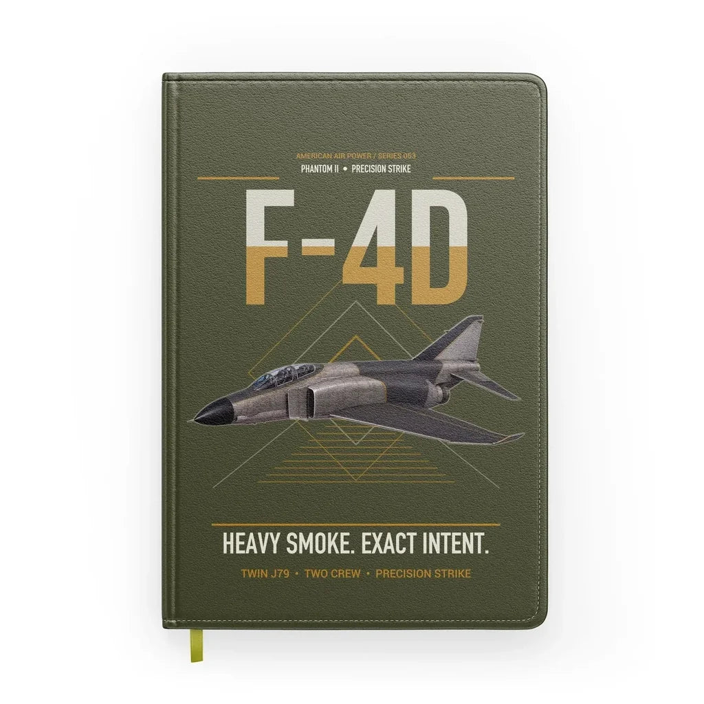 F-4D Phantom II design on green army notebook