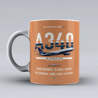 Thumbnail for A340-300 Mug design on orange airbus