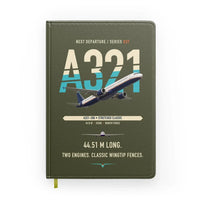 Thumbnail for Airbus A321 design on green army notebook
