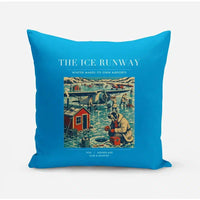 Thumbnail for VINTAGE G4041 - The Ice Runway - Designed Pillows design on turquoise