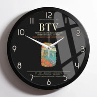 Thumbnail for Patrick Leahy Burlington International Airport BTV Wall-Clock Framed - Black