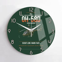 Thumbnail for Bell OH-58D Kiowa Warrior design on dark green no frame wall clock