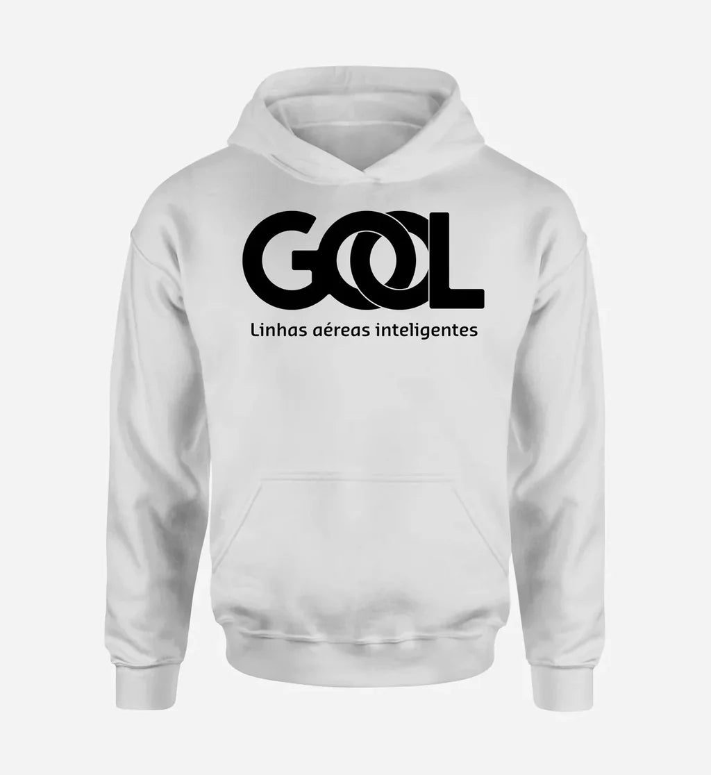 Gol Linhas Aéreas Inteligentes logo printed on white hoodie