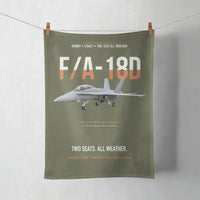 Thumbnail for F-A-18D Hornet Two Seats All Weather design on green army towel