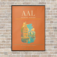 Thumbnail for Aalborg Airport AAL - Canvas Framed - Orange
