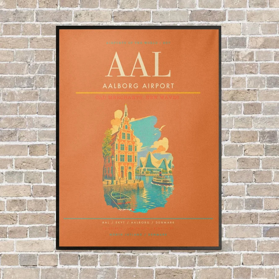 Aalborg Airport AAL - Canvas Framed - Orange