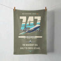 Thumbnail for Boeing 747-200B design on green army towel